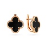 Серьги из красного золота с агатами «Клевер»