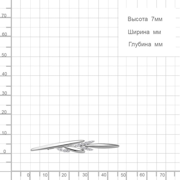 Брошь из серебра с фианитами