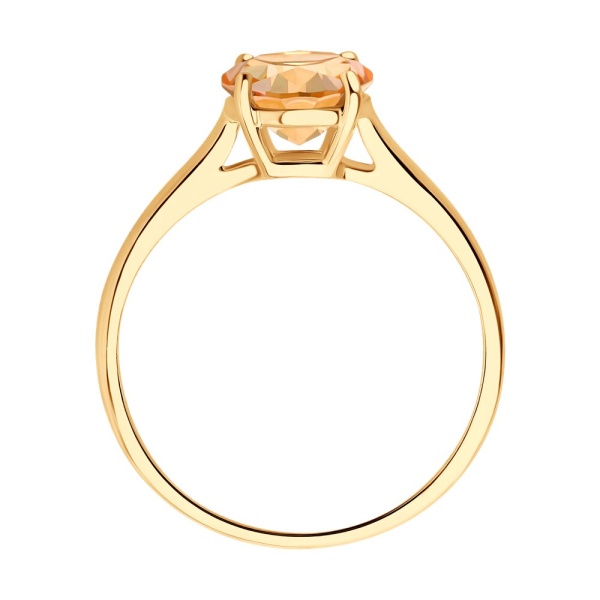 Кольцо из красного золота с топазом