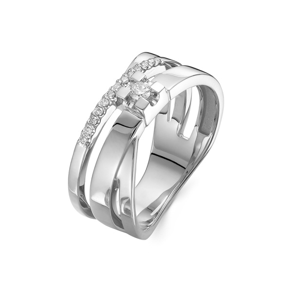 Кольцо из белого золота с бриллиантами