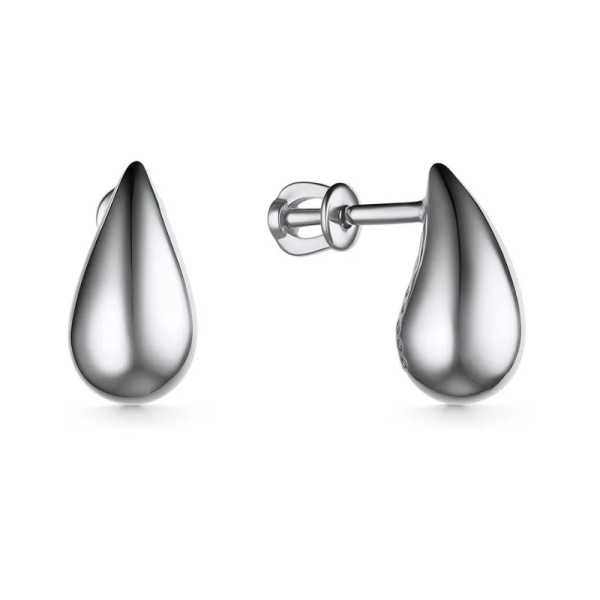 Серьги-пусеты из белого золота