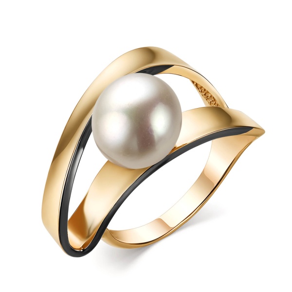 Кольцо из красного золота с жемчугом