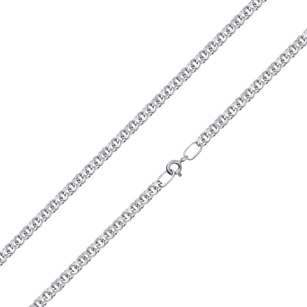 Цепь из белого золота 585, плетение «Гарибальди»