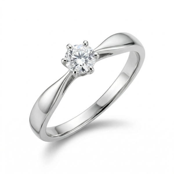 Кольцо из белого золота с бриллиантом