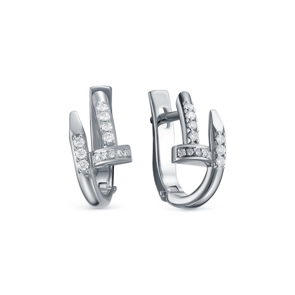 Серьги из белого золота с бриллиантами