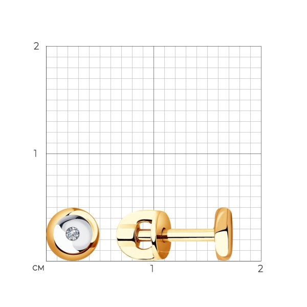 Серьги пусеты из золота с бриллиантами