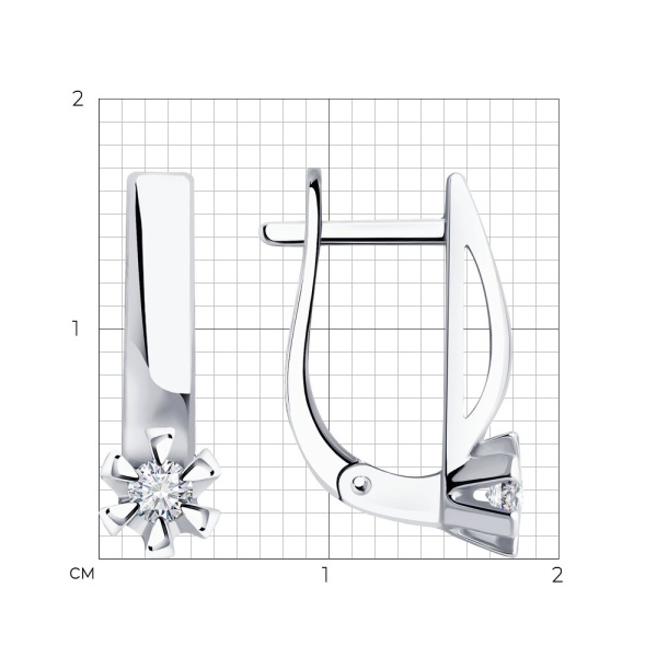 Серьги из белого золота с бриллиантами