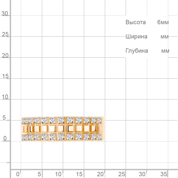 Кольцо из красного золота с фианитами