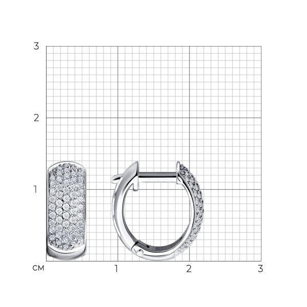 Серьги из белого золота с бриллиантами