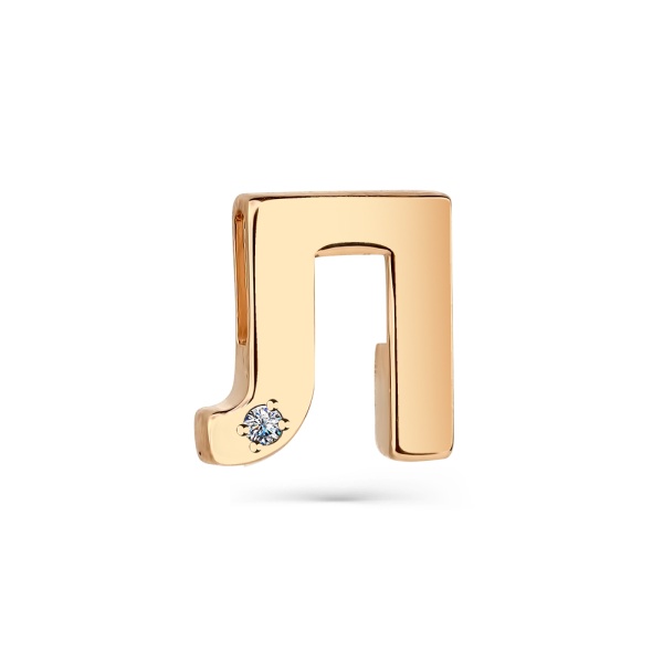 Подвеска из красного золота с фианитом «Буква Л»