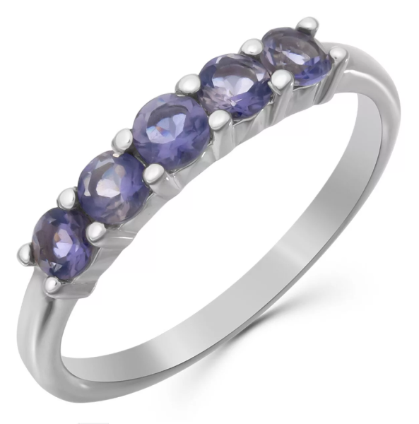 Кольцо из серебра с иолитами