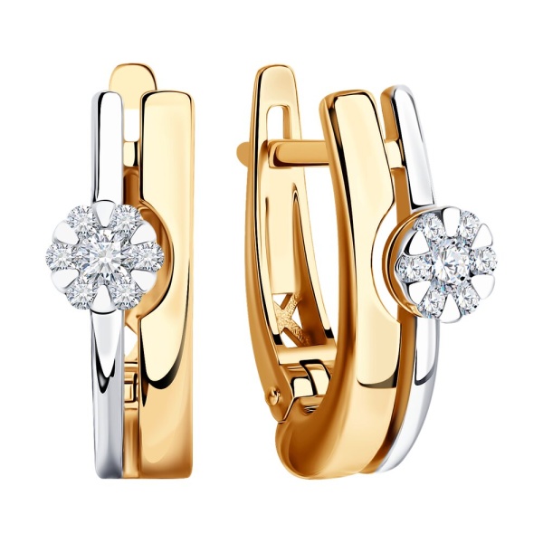 Серьги из красного золота с бриллиантами