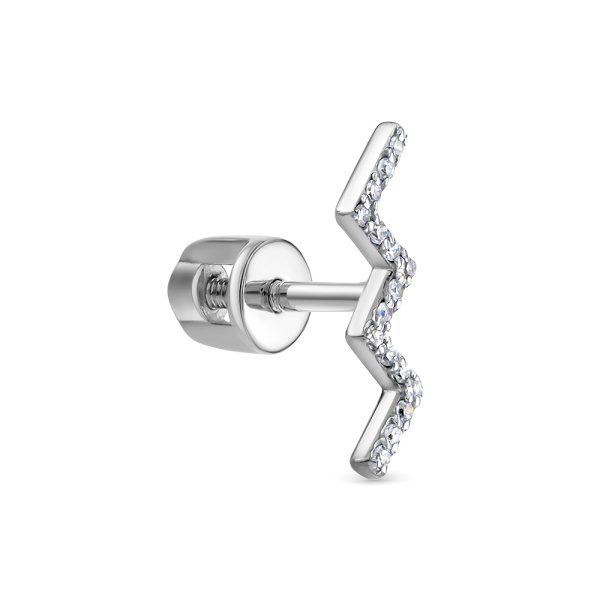 Моносерьга из белого золота с бриллиантами
