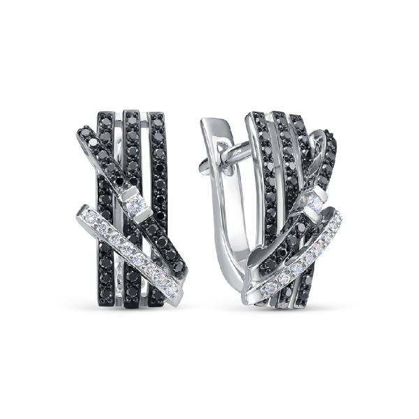 Серьги из белого золота с бриллиантами