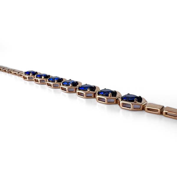 Браслет из золота с сапфиром и фианитами