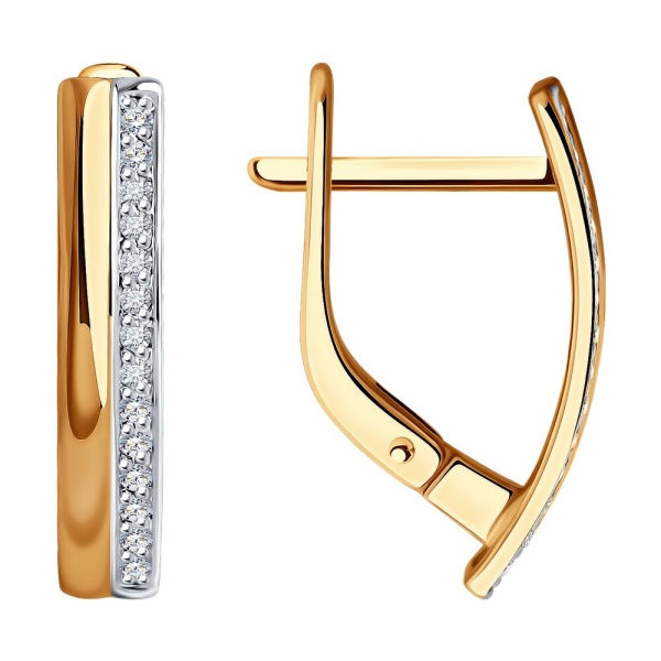 Серьги из красного золота с бриллиантами