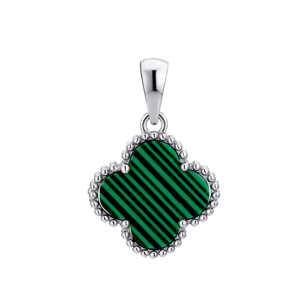 Подвеска из серебра с искусственным малахитом