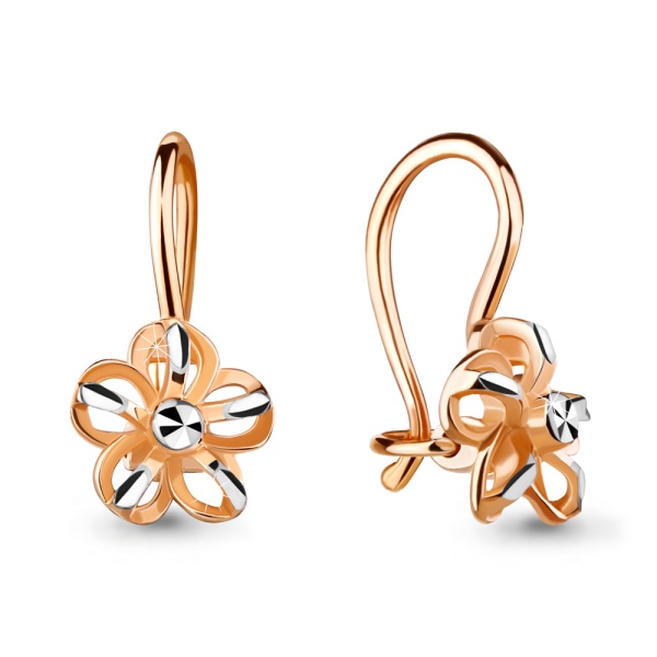 Серьги из красного золота 585 пробы