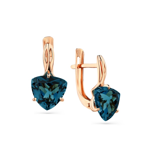 Серьги из красного золота с топазами