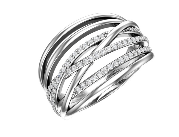 Кольцо из серебра с фианитами