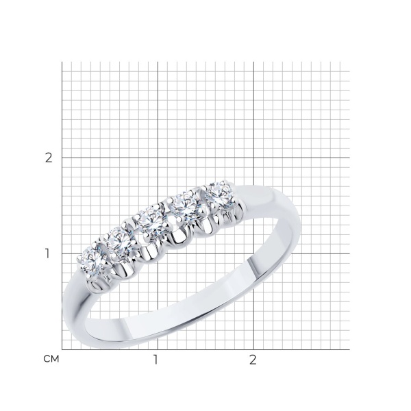 Кольцо из белого золота с бриллиантами