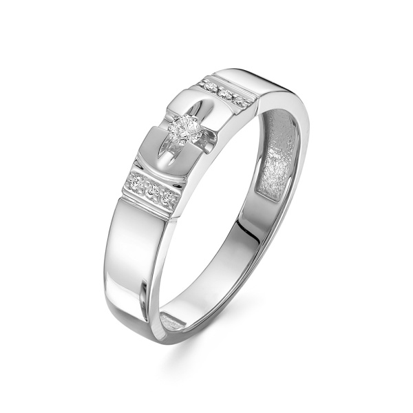 Кольцо из белого золота с бриллиантами