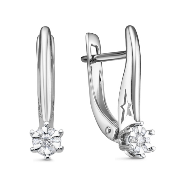 Серьги из белого золота с бриллиантами