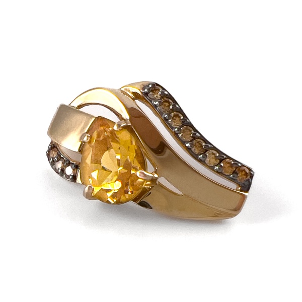 Подвеска из красного золота с цитрином и фианитами