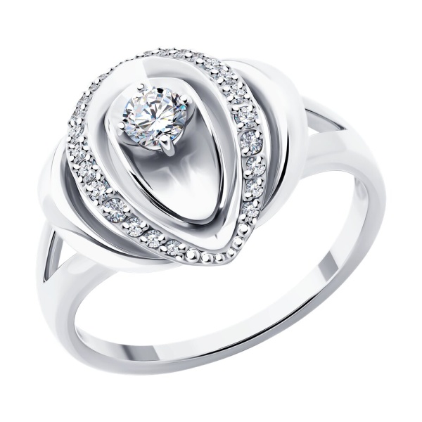 Кольцо из белого золота с бриллиантами