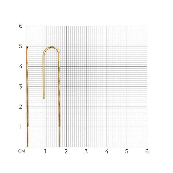 Серьги-цепочки из красного золота