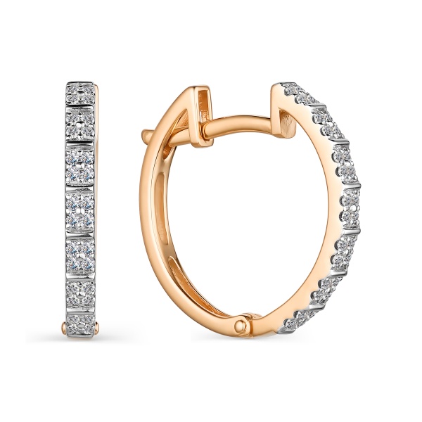 Серьги из красного золота с бриллиантами