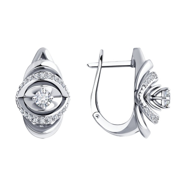 Серьги из белого золота с бриллиантами