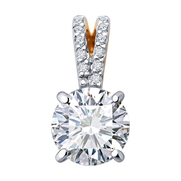 Подвеска из красного золота с фианитами