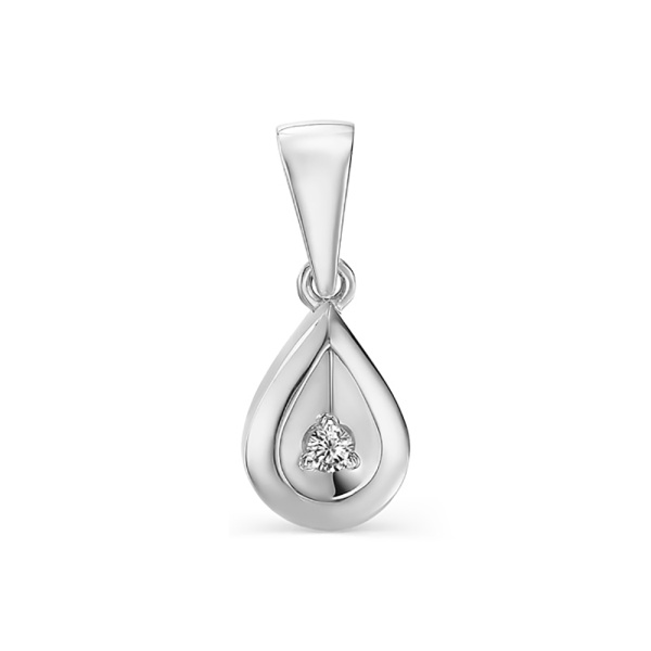 Подвеска из белого золота с бриллиантом