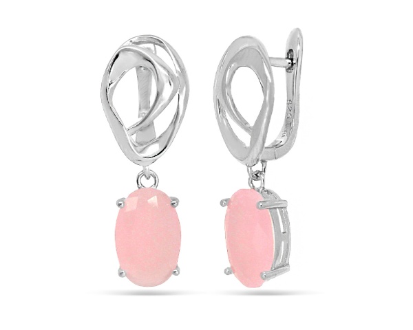 Серьги из серебра с кварцем