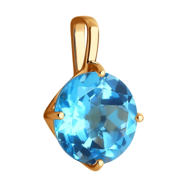Подвеска из красного золота с топазом