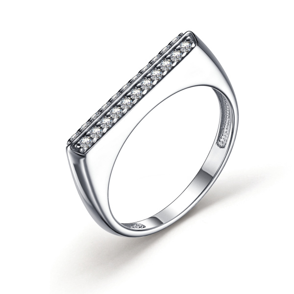 Кольцо из серебра с фианитами