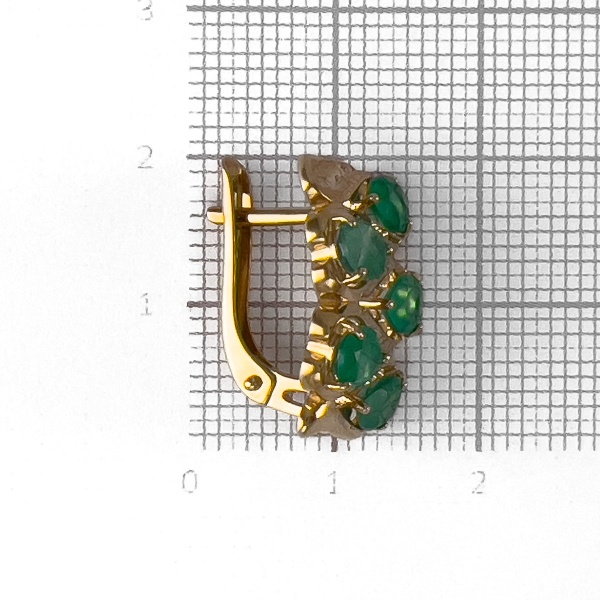 Серьги из золота с агатом