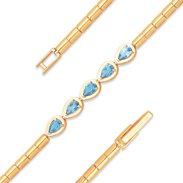 Браслет из красного золота с аметистом