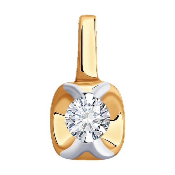 Подвеска из красного золота с бриллиантом