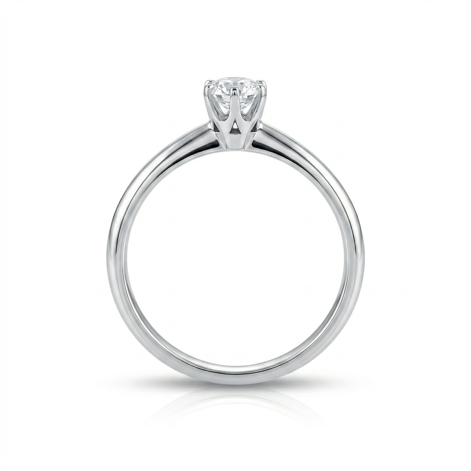 Кольцо из белого золота с бриллиантом