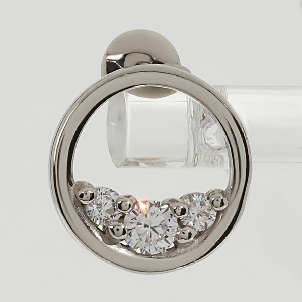 Серьги-пусеты из серебра с фианитами