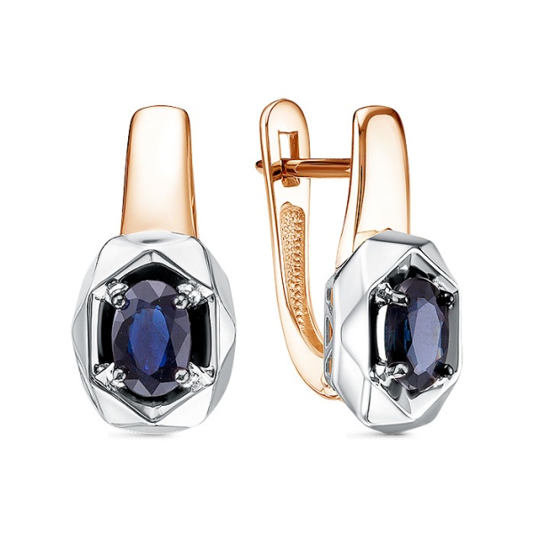 Серьги из красного золота с сапфирами