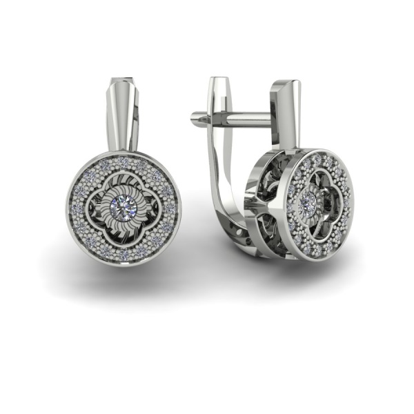 Серьги из белого золота с бриллиантами