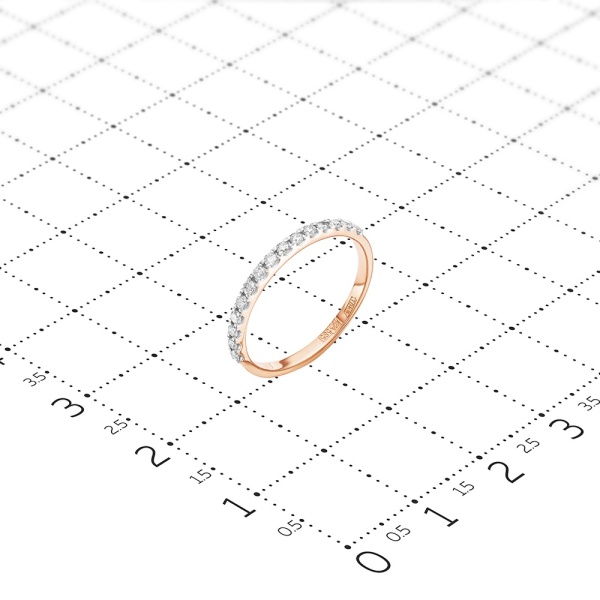 Кольцо из красного золота с бриллиантами