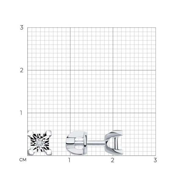 Серьги пусеты из золота с бриллиантами