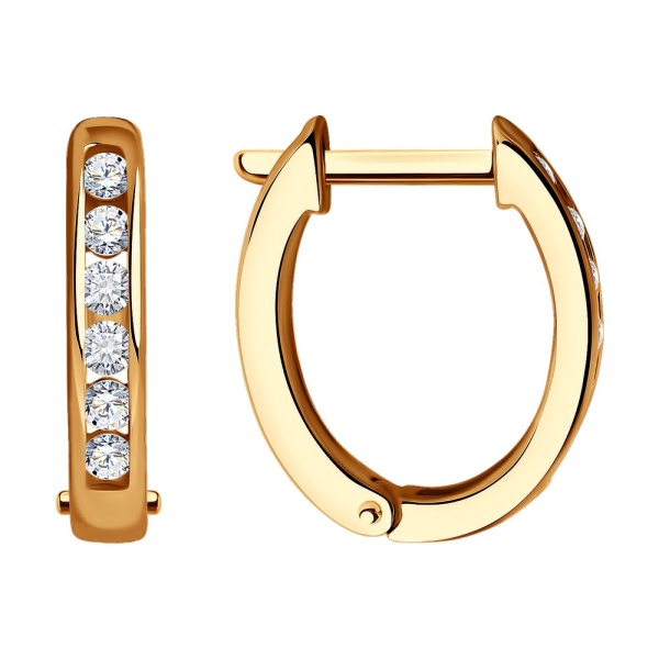 Серьги из красного золота с бриллиантами