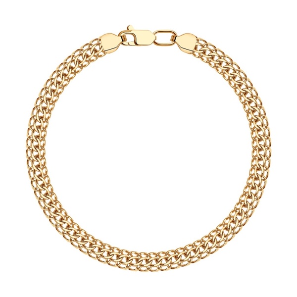 Браслет из красного золота, плетение «Питон»