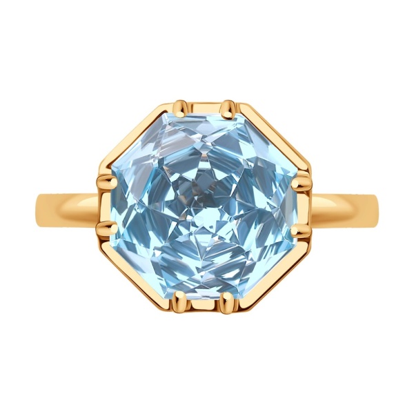 Кольцо из красного золота с топазом