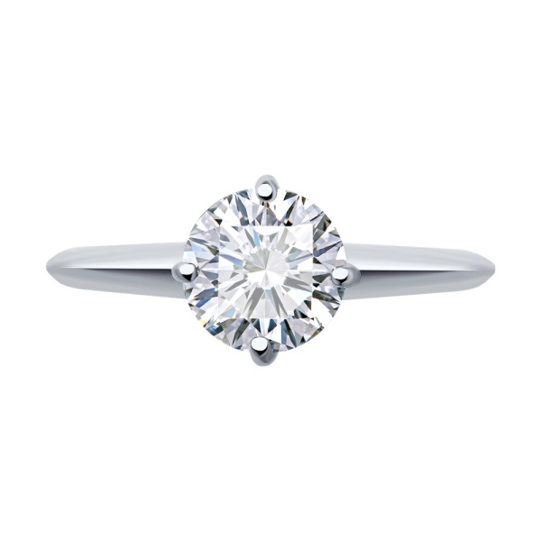 Кольцо из белого золота с фианитом